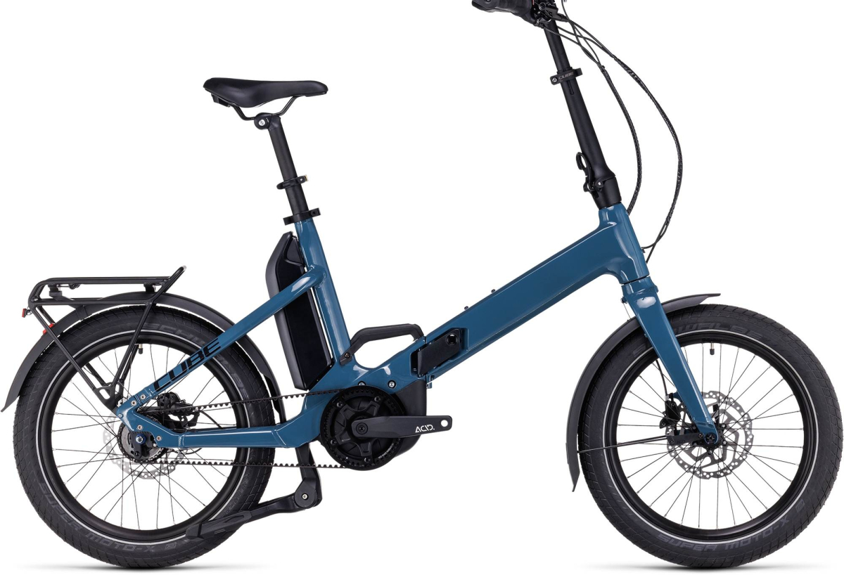 2023 Cube Fold Hybrid 500 Electric Folding Bike In Dark Blueblack 11576 